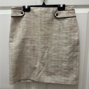 White House Black Market Textured Tan Pencil Skirt
